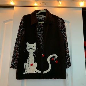TanJay Cat 2 pc set.🐱NWT black & white top/vest